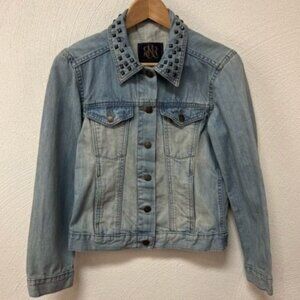 Rock & Republic Women’s Denim Jean Jacket with Studded Collar Sz S